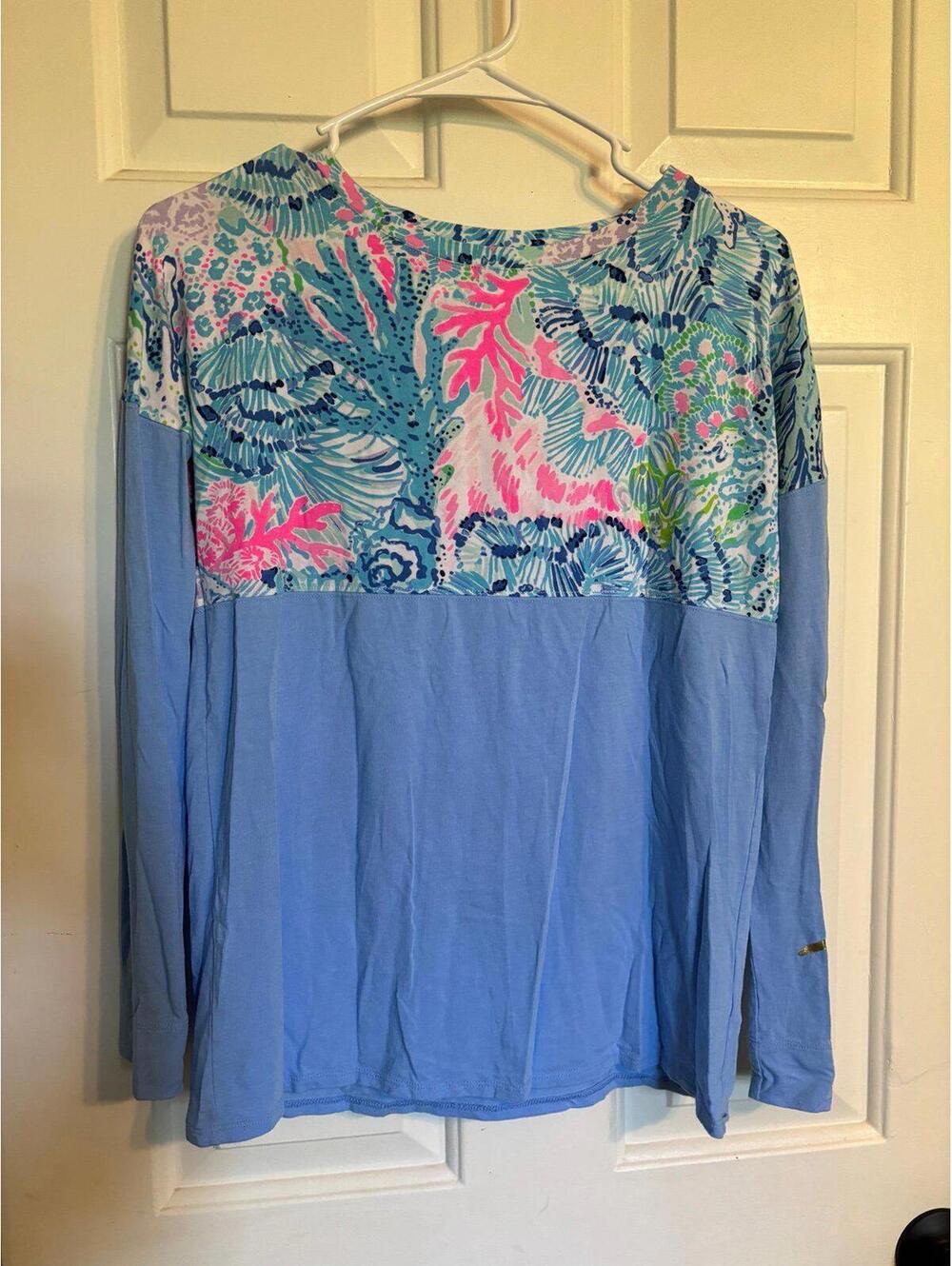 Lilly Pulitzer Long Sleeve Mixed Print Top